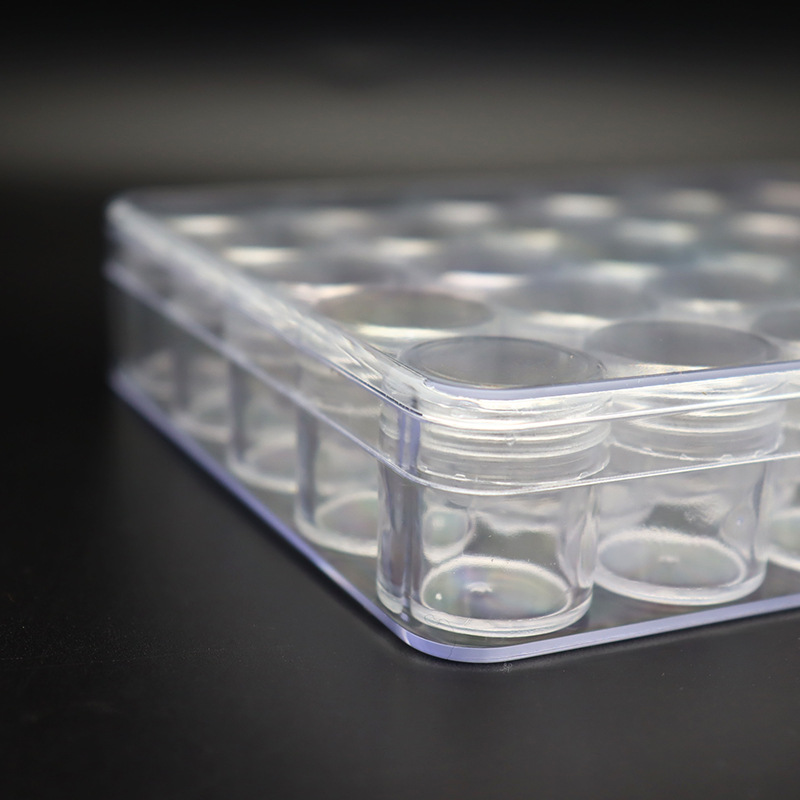 Spot Supply 6G Cylinder Bottle 30 Pack Box Height Transparent Plastic Separately Packed Case Mirror Powder Sequins Packing Box Manufacturer