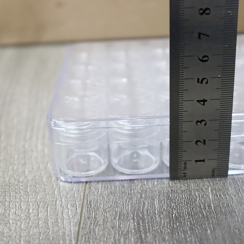 Spot Supply 6G Cylinder Bottle 30 Pack Box Height Transparent Plastic Separately Packed Case Mirror Powder Sequins Packing Box Manufacturer