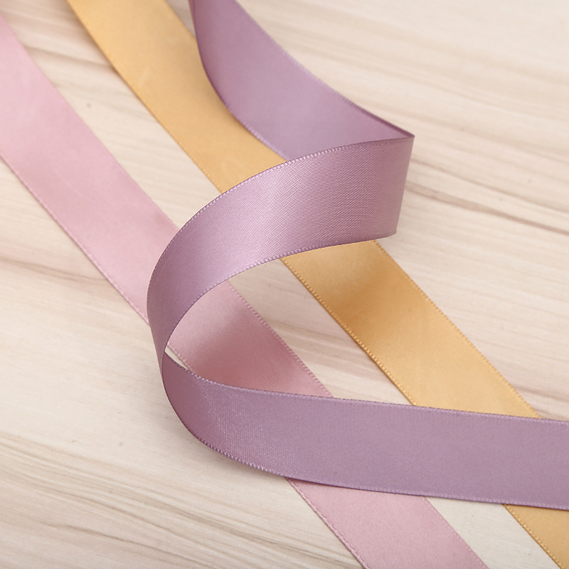 Solid Color Polyester Ribbon Flower Baking Colorful Ribbon Satin Ribbon Gift Box Decorative Packaging Ribbon Multi-Color Multi-Specification Customization