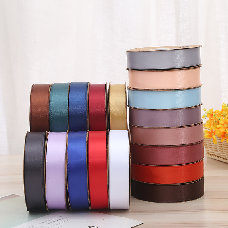 Solid Color Polyester Ribbon Flower Baking Colorful Ribbon Satin Ribbon Gift Box Decorative Packaging Ribbon Multi-Color Multi-Specification Customization Solid Color Polyester Ribbon Flower Baking Colorful Ribbon Satin Ribbon Gift Box Decorative Packaging Ribbon Multi-Color Multi-Specification Customization