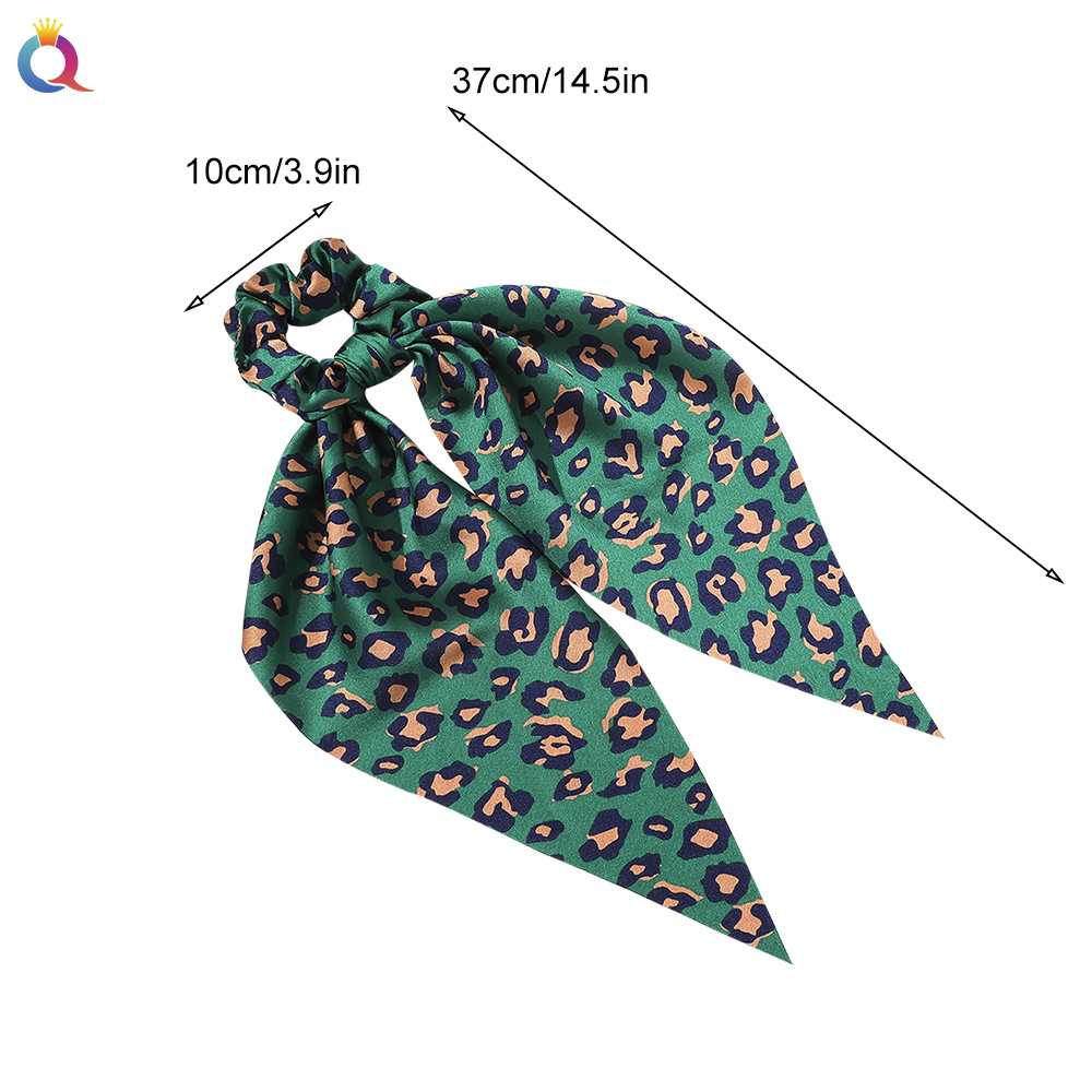 Qiyue European and American New Knot Ribbon Satin Large Intestine Ring Monochrome Silky Square Scarf Hair Ring Women's Ponytail Tie Hair