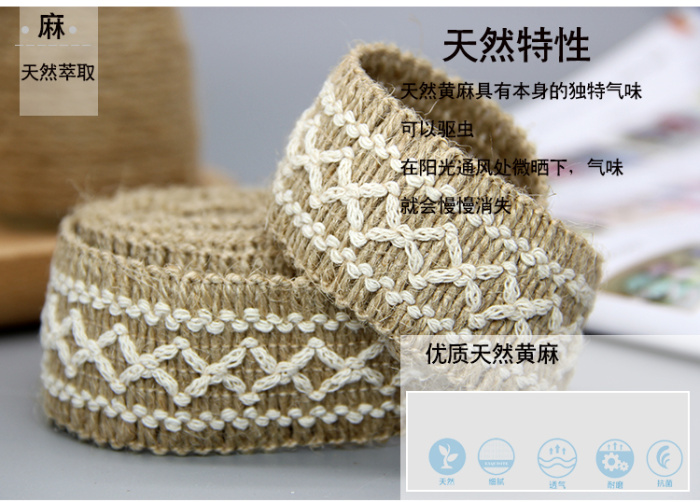 Factory Outlet clothing accessories with rope braid weaving handicraft decorative cotton rope satin striped Ribbon