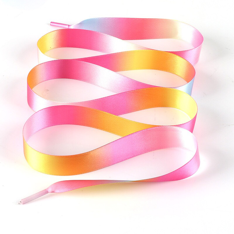 Ribbon Lace Satin Candy Color Double-Sided Polyester Satin Glossy Lace Satin Wide Flat Ribbon Lace