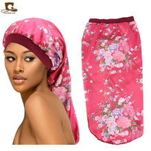 New African Print Satin Ribbon round Cap Tam-O'-Shanter Wrap Scarf Scarf Hat TJM-434B