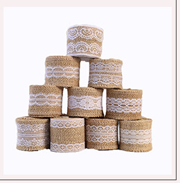 Manufacturers direct shot color small floral linen ribbon European and American wedding Christmas decoration 2 m/volume wholesale spot