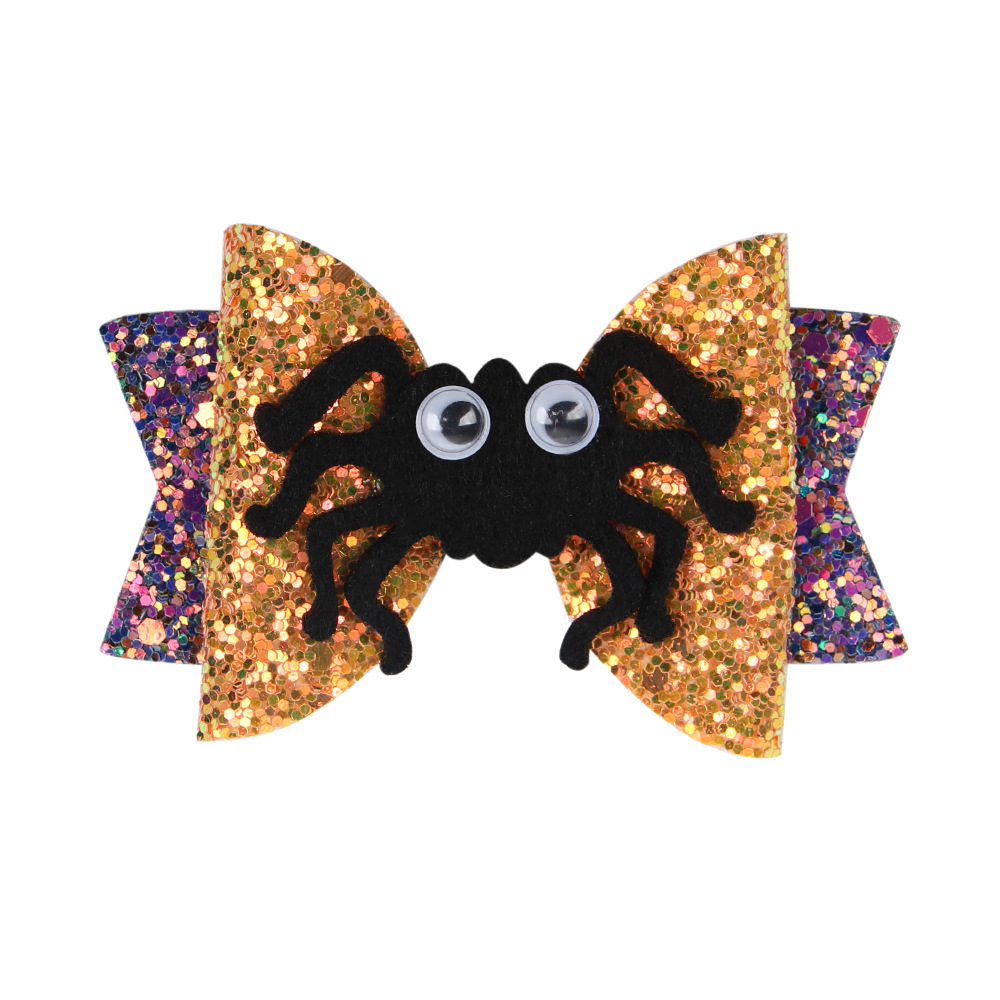 20.2 Million Holy Day New Girl's Bow Printed Satin Ribbon Flower Hair Clip Children's Headwear Cartoon Resin Accessories