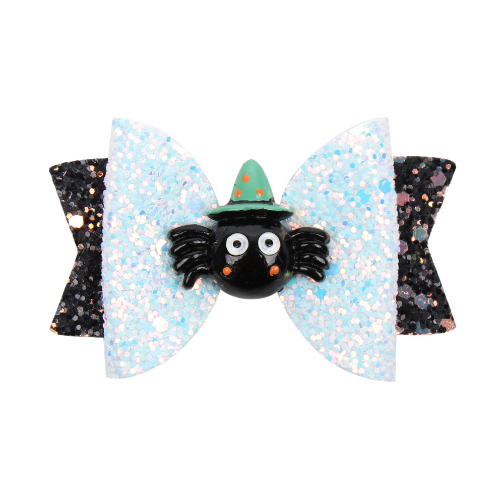 20.2 Million Holy Day New Girl's Bow Printed Satin Ribbon Flower Hair Clip Children's Headwear Cartoon Resin Accessories