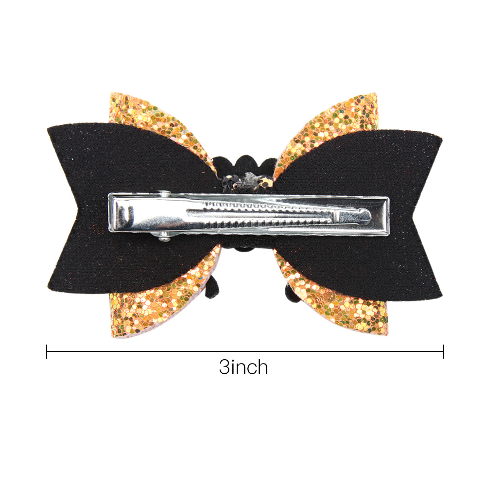 20.2 Million Holy Day New Girl's Bow Printed Satin Ribbon Flower Hair Clip Children's Headwear Cartoon Resin Accessories