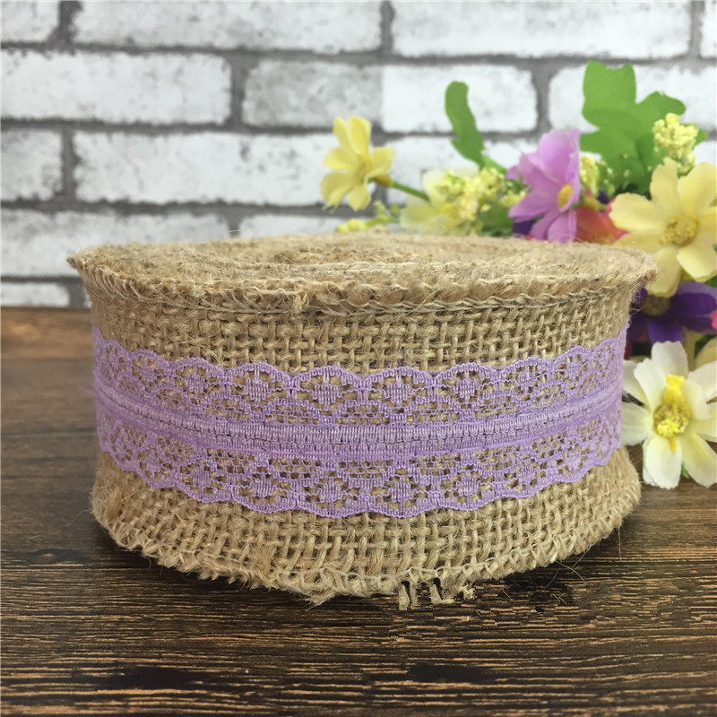 Lace Linen Volume Sales DIY Handmade Christmas Crafts Burlap Roll Lace Linen Roll Color Lace Linen Colored Hemp Rope