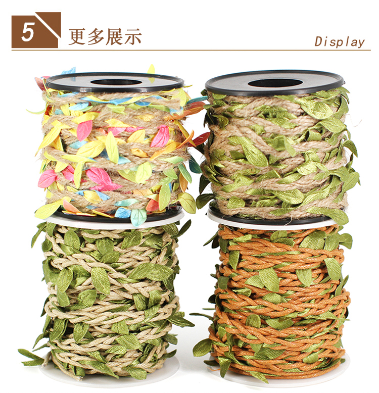 Leaves Hemp Rope Forest Kindergarten Botanical Garden Color DIY Leaf Tree Lace Linen Volume