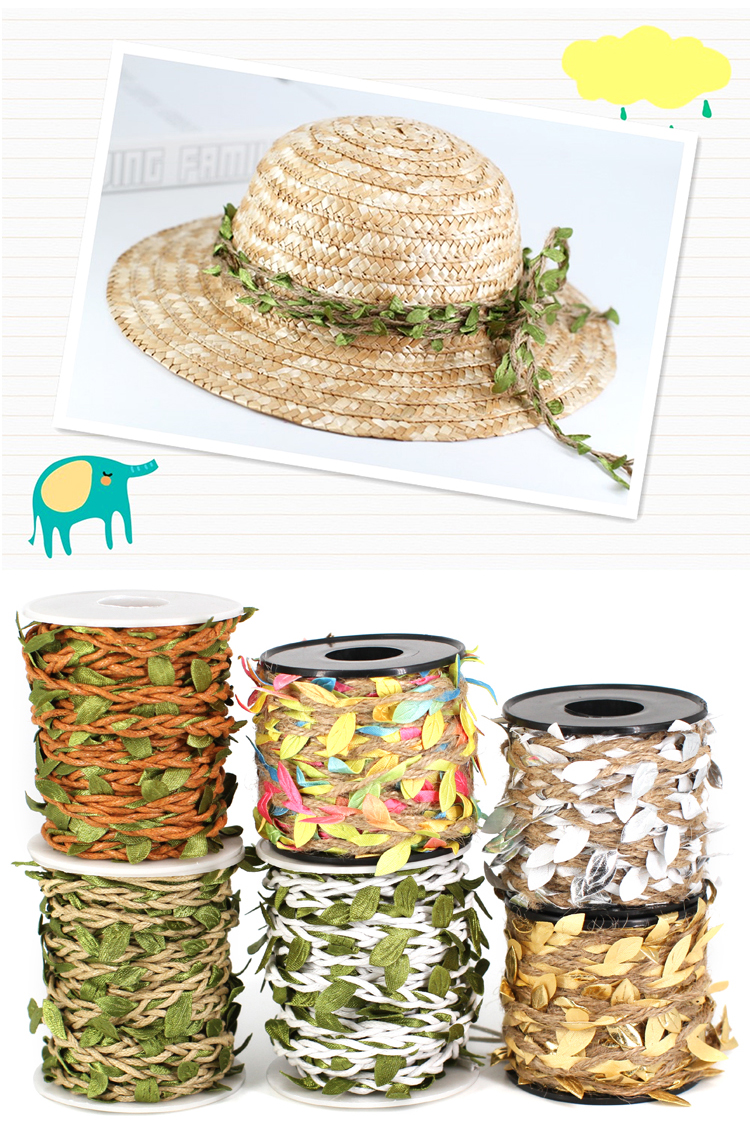 Leaves Hemp Rope Forest Kindergarten Botanical Garden Color DIY Leaf Tree Lace Linen Volume