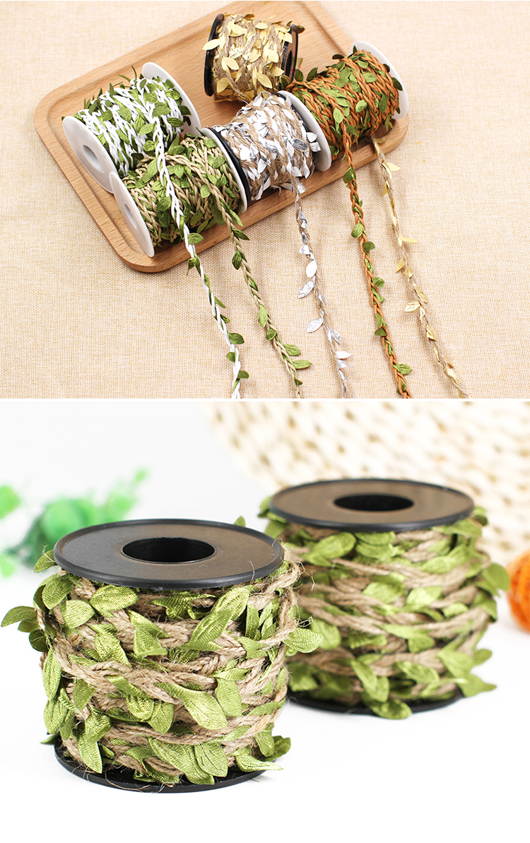 Leaves Hemp Rope Forest Kindergarten Botanical Garden Color DIY Leaf Tree Lace Linen Volume