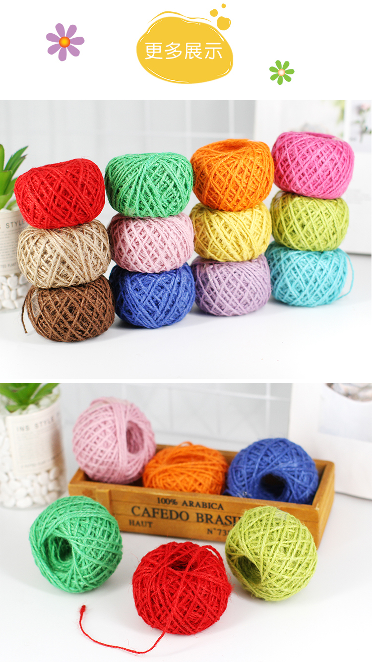 Colored Hemp Rope Package 12 Colors Handmade Braided Rope Children Kindergarten DIY Lace Linen Volume Colored Hemp Rope Package 12 Colors Handmade Braided Rope Children Kindergarten DIY Lace Linen Volume