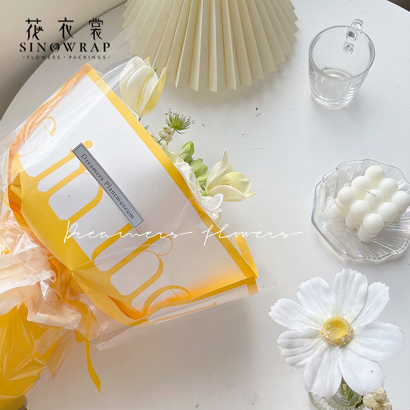 Flower Dress New Style Lover Love English Waterproof Wrapping Paper Flower Bouquet Packaging Gift Flower Shop Materials