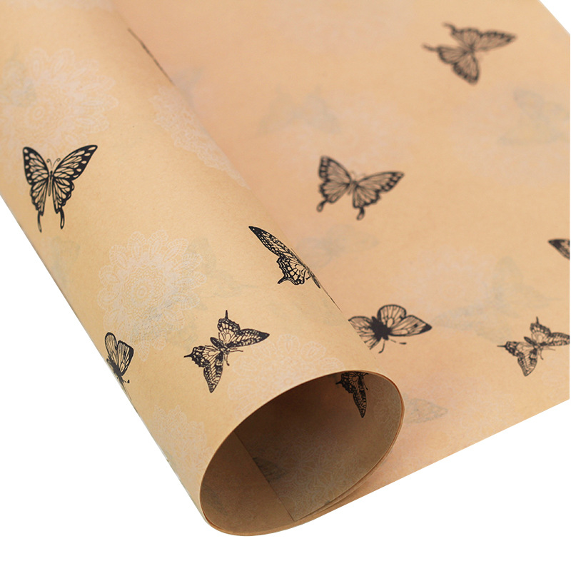 Butterfly design two-color flower packaging materials gift wrapping paper bouquet distribution paper flower shop supplies