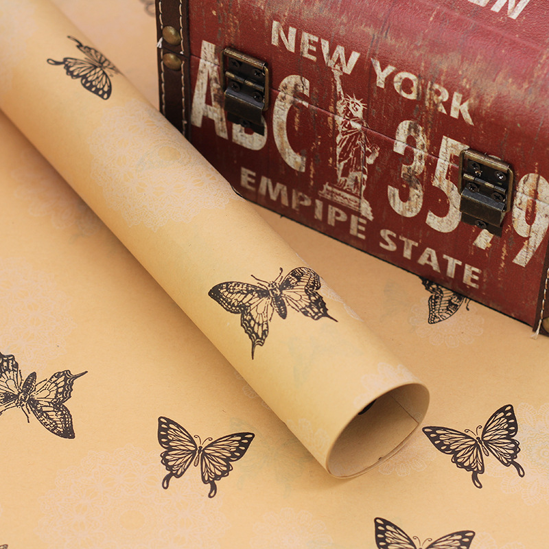 Butterfly design two-color flower packaging materials gift wrapping paper bouquet distribution paper flower shop supplies