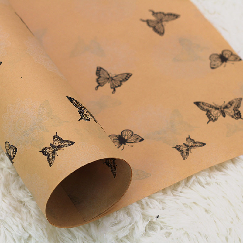 Butterfly design two-color flower packaging materials gift wrapping paper bouquet distribution paper flower shop supplies