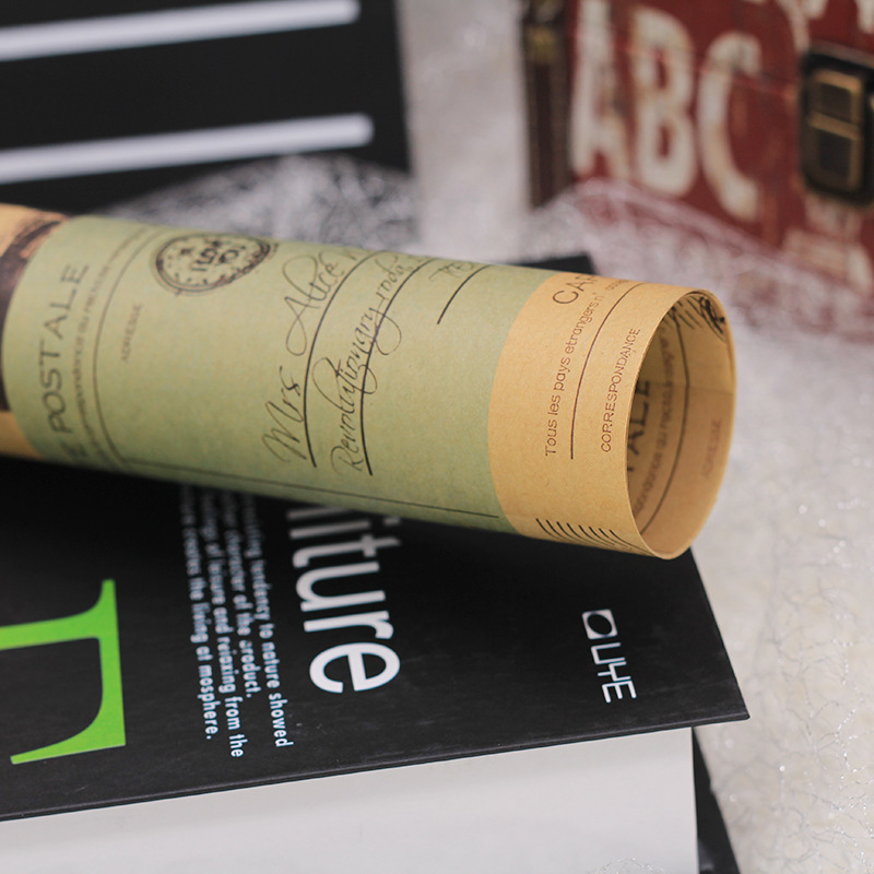 Four-color retro kraft paper flower wrapping paper diy creative packaging material bouquet gift wrapping paper