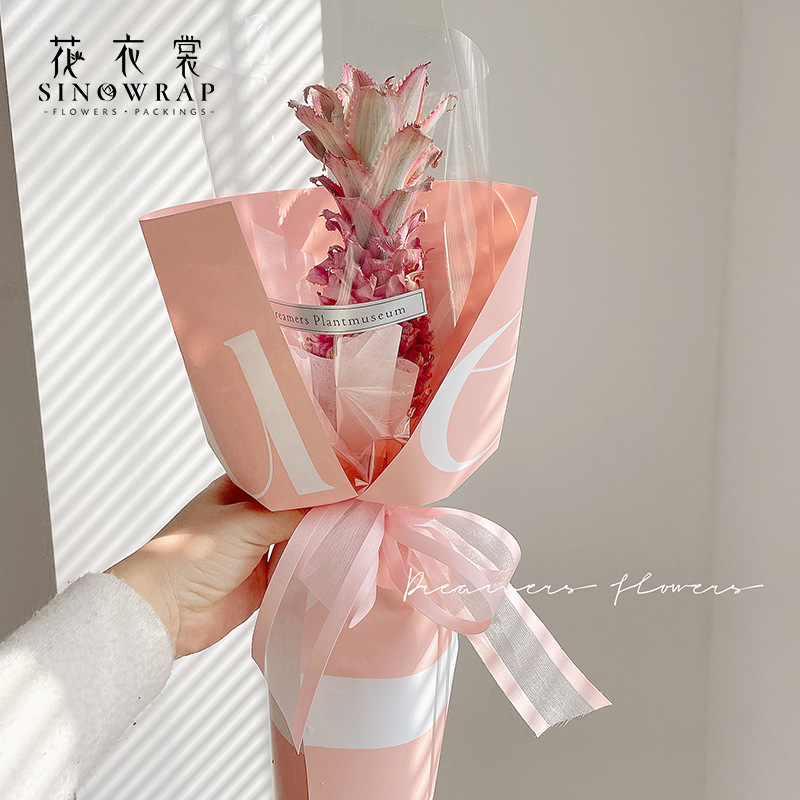 Flower Dress New Valentine&#039;s Day English Wrapping Paper Flowers Bouquet Packaging Materials Ouya Waterproof Paper Gift
