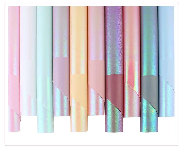 New High-End Flowers Wrapping Paper Colorful Silk Paper Brano Colorful Bouquet Wrapping Paper Double-Sided Colorful Waterproof Paper