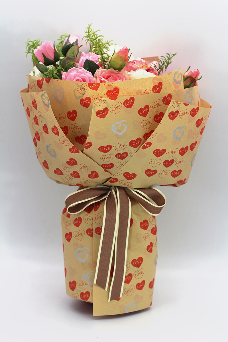 Shunqing creative love newspaper flower wrapping paper flower gift shop flower shop packaging materials manufacturers direct sales