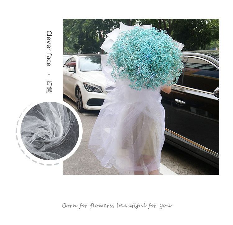 Material Mesh Large Bundle Bag Bouquet Flower Wrapping Paper White Yarn Mesh Voile Flower Material Flower Shop Supplies