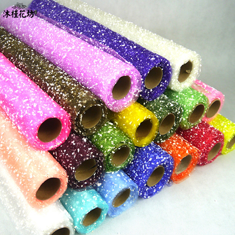 Wrapping Paper DIY Material Bouquet Flower Decoration Flower Shop Supplies Spray Point Foaming Snow Gauze 4 Yards Whole