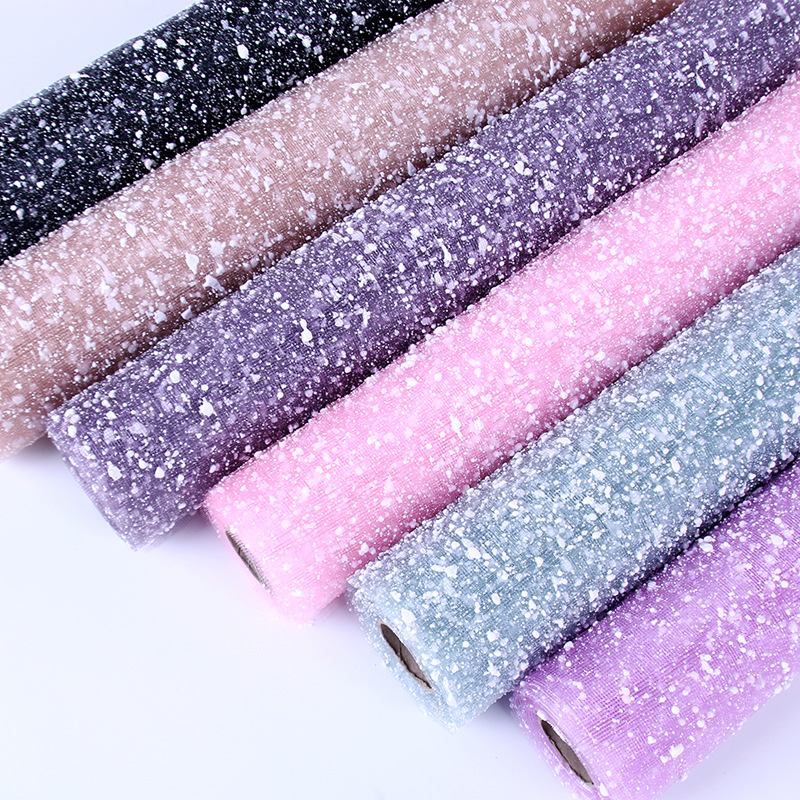 Wrapping Paper DIY Material Bouquet Flower Decoration Flower Shop Supplies Spray Point Foaming Snow Gauze 4 Yards Whole