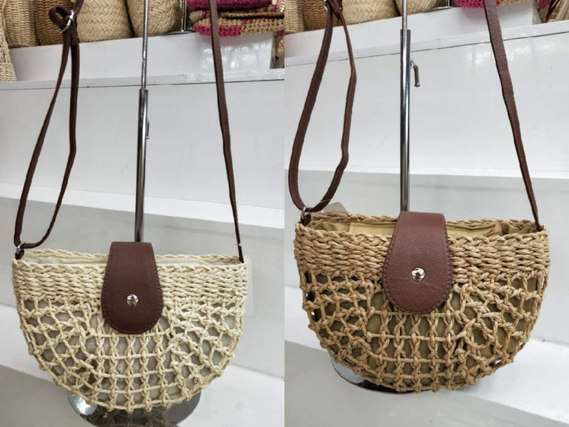 Paper rope material, hand-woven hand-made bag