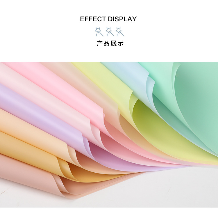 Wrapping Paper Flower Shop Bouquet Wrapping Paper Solid Color Printed Cellophane Translucent Waterproof Paper 20 Sheets