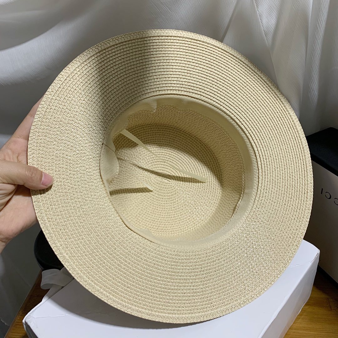 Summer New Sun Li Hat Female Custom M Label Diamond Flat Top Hat Jazz Hat Raffia Sun Hat Summer New Sun Li Hat Female Custom M Label Diamond Flat Top Hat Jazz Hat Raffia Sun Hat