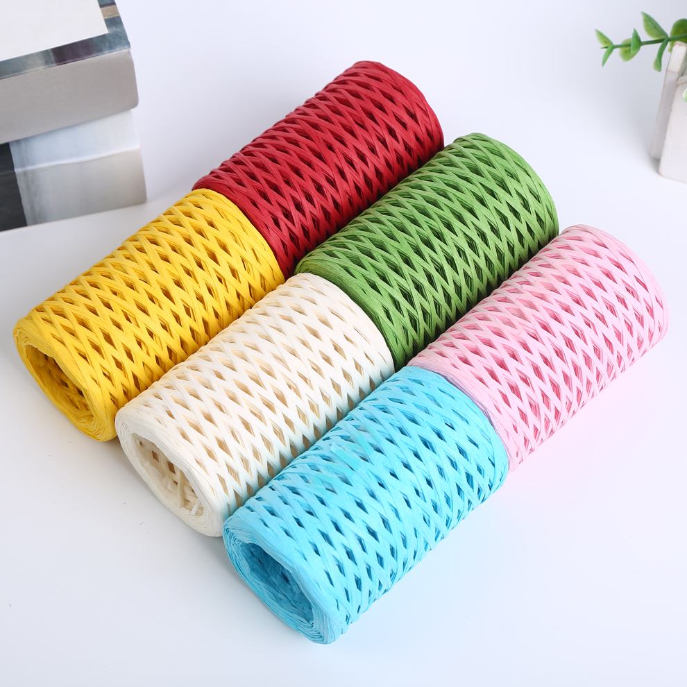 Multicolor for Hand-Woven Foldable Summer Straw Hat Sun Hat Beach Bag and Levant Cotton Grass Raffia Thread