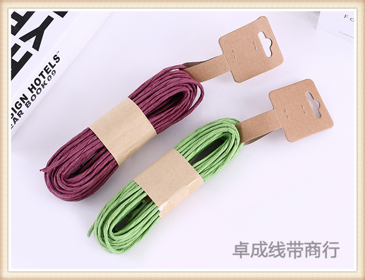 Vintage checking hemp rope raffia paper rope DIY gift wrapping decoration tie the rope multicolor