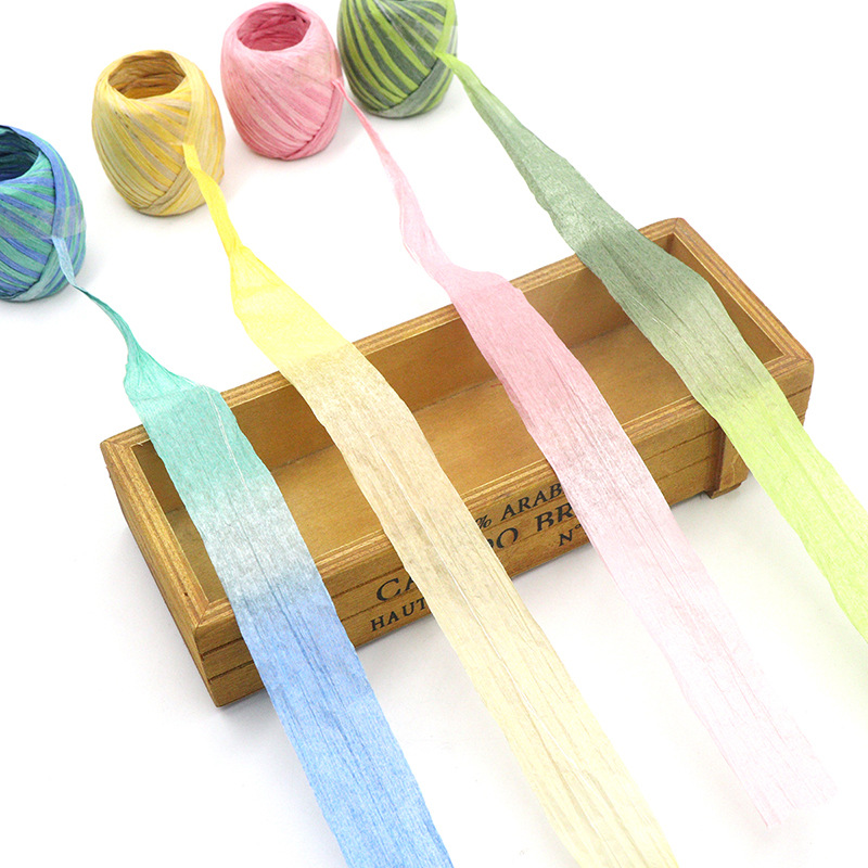New Lala Paper Rope Rugby 20M/Roll Color Raffia Paper Rope Egg Roll DIY Handmade Raw Materials