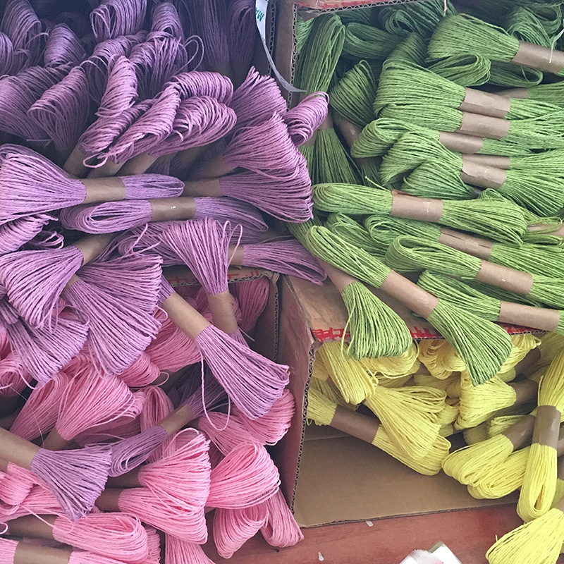 Currently Available Wholesale 10M/Tie Color Double-Strand Paper Rope Clothing Tag Children&#039;s Handmade DIY Woven Raffia Paper Rope