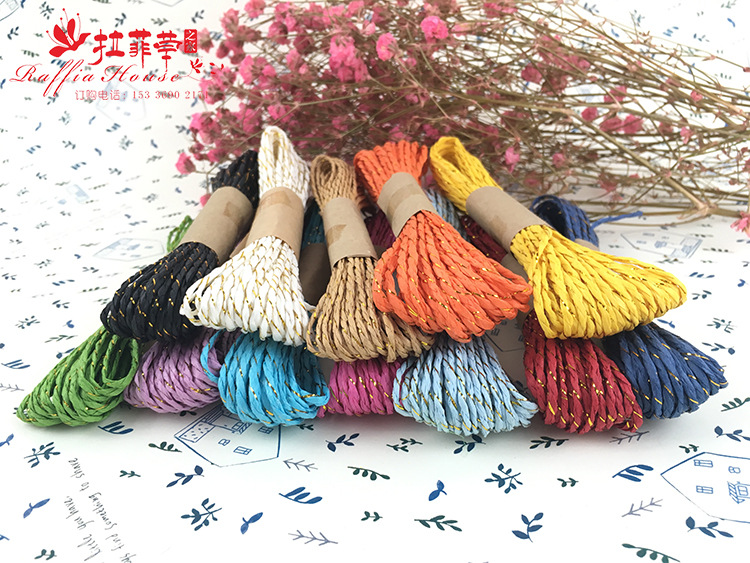 Currently Available Wholesale 10M/Tie Color Double-Strand Paper Rope Clothing Tag Children's Handmade DIY Woven Raffia Paper Rope Currently Available Wholesale 10M/Tie Color Double-Strand Paper Rope Clothing Tag Children's Handmade DIY Woven Raffia Paper Rope