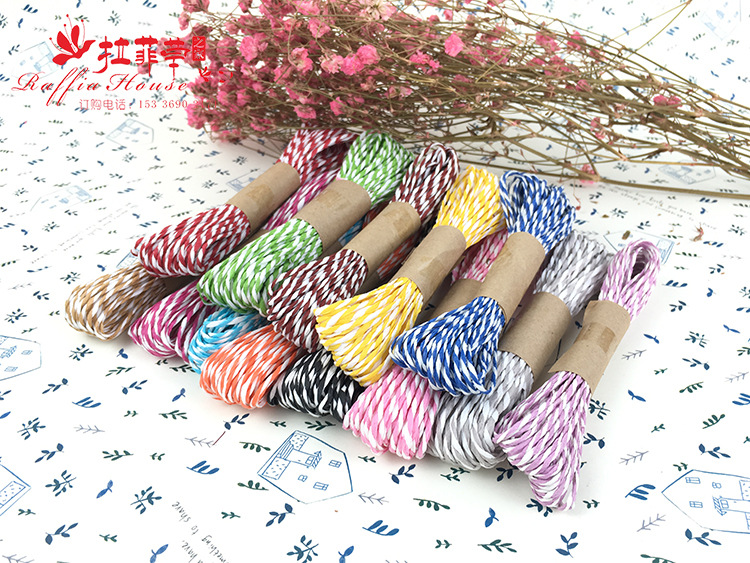 Currently Available Wholesale 10M/Tie Color Double-Strand Paper Rope Clothing Tag Children's Handmade DIY Woven Raffia Paper Rope Currently Available Wholesale 10M/Tie Color Double-Strand Paper Rope Clothing Tag Children's Handmade DIY Woven Raffia Paper Rope