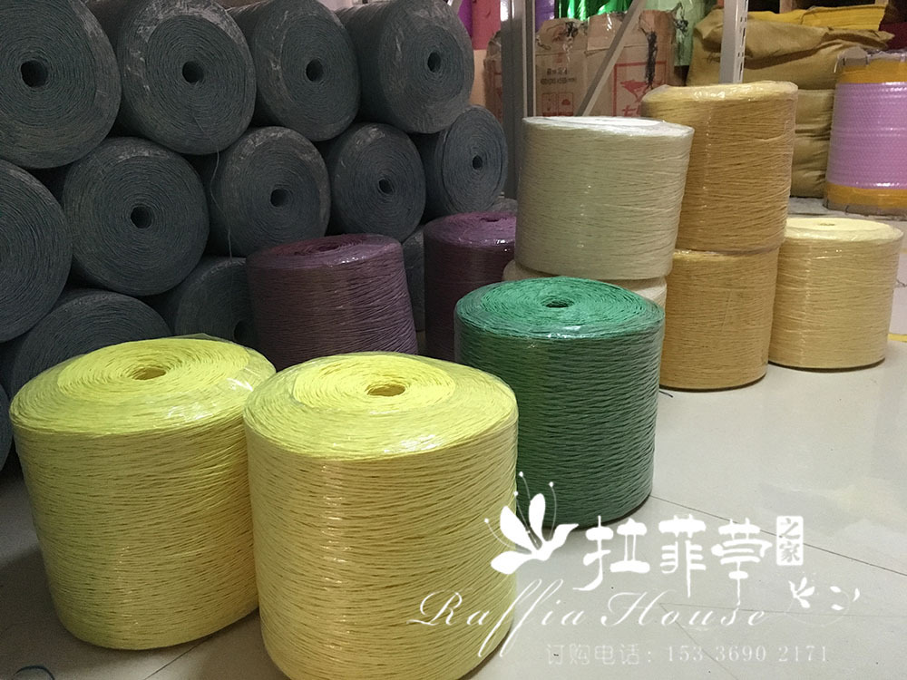 Factory Direct Sales Color Raffia Paper Rope Processing Factory Weaving Environmentally Friendly Green Double Strand Paper Rope