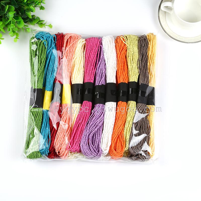 Factory Direct Sales 1.1 Double-Strand Paper String, Raffia Rope Handmade Braided Rope Jute Rope