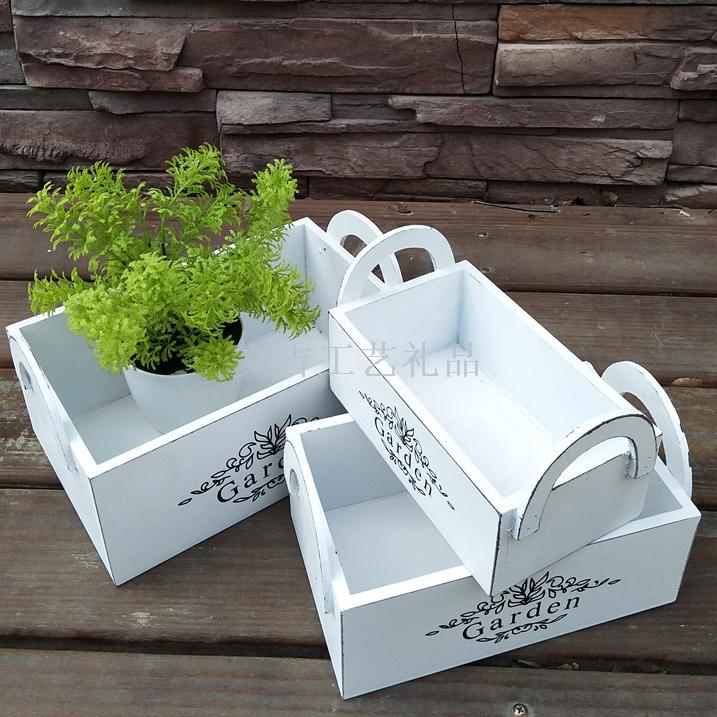 Vintage wood & succulent planter wooden box storage box storage box potted plant creative decoration