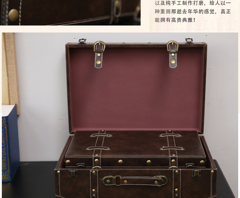 Retro Suitcase Wooden Box Window Display Photography Props Wooden Ornaments Sample Room Decoration American Style Retro Suitcase Wooden Box Window Display Photography Props Wooden Ornaments Sample Room Decoration American Style