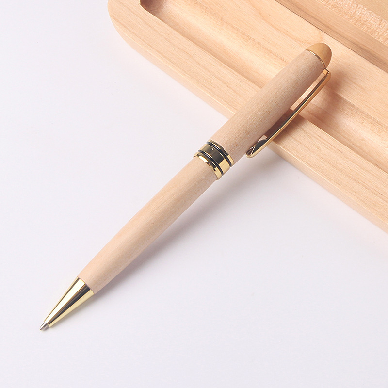 Metal Wood Ballpoint Pen Suit Raw Wood Red Wood Pen Business Office Wooden Box Beech Pen