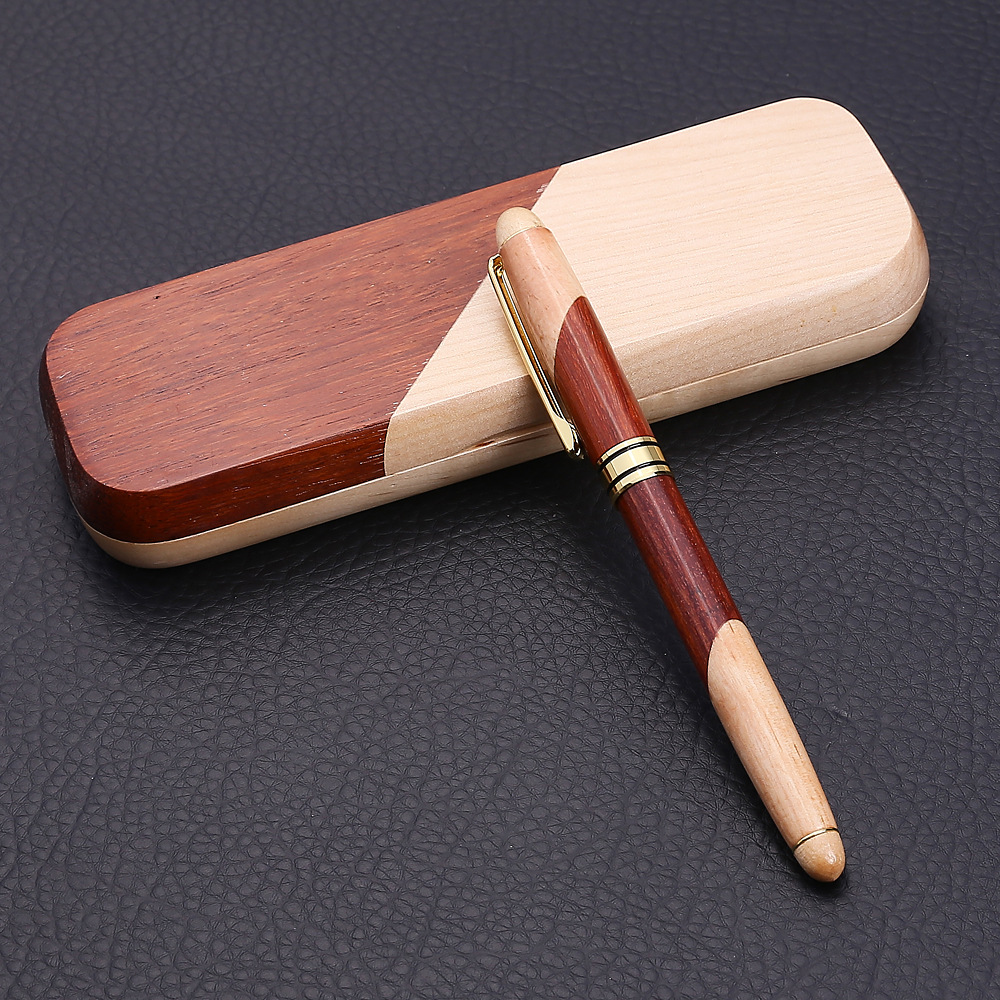 Patchwork Pen Set Wooden Box Gift Practical School Company Staff Gift Wooden Pen Logo Production Spot Patchwork Pen Set Wooden Box Gift Practical School Company Staff Gift Wooden Pen Logo Production Spot