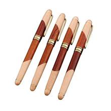 Vintage Rosewood Wood Splicing Ballpoint Pen Suit Wood Splicing Pencil Case Customized Enterprise Logo Creative Craft Gift Wooden Box