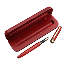Vintage Rosewood Wood Splicing Ballpoint Pen Suit Wood Splicing Pencil Case Customized Enterprise Logo Creative Craft Gift Wooden Box