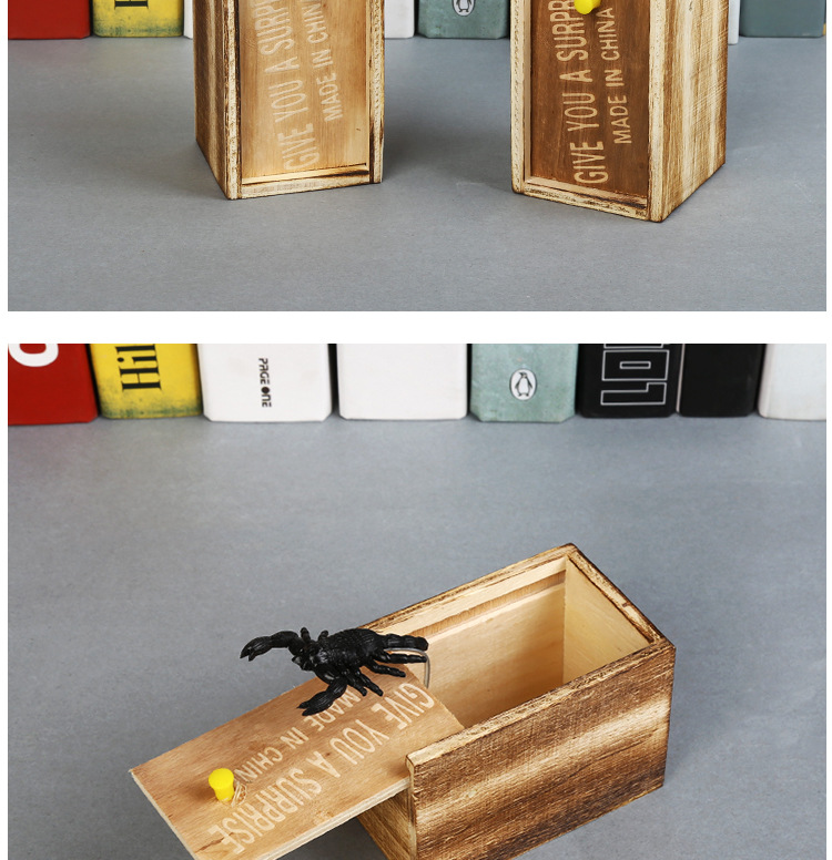A wooden box full of Pranks toy Douyin bug box scary scary box A wooden box full of Pranks toy Douyin bug box scary scary box