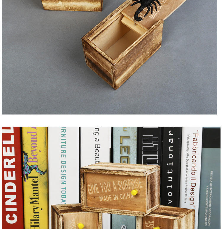 A wooden box full of Pranks toy Douyin bug box scary scary box A wooden box full of Pranks toy Douyin bug box scary scary box