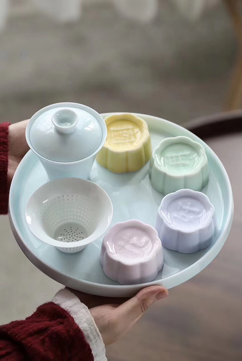 Festival Business Leaders Gift Blooming Flowers and Full Moon Tea Moon Cake Tea Containers Tea Tray Kung Fu Tea Set Festival Business Leaders Gift Blooming Flowers and Full Moon Tea Moon Cake Tea Containers Tea Tray Kung Fu Tea Set