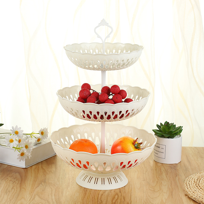 Afternoon Tea Dessert Tray MultiLayer Plastic Fruit Plate Dessert Table Decoration Cake Plate ThreeLayer Cake Stand