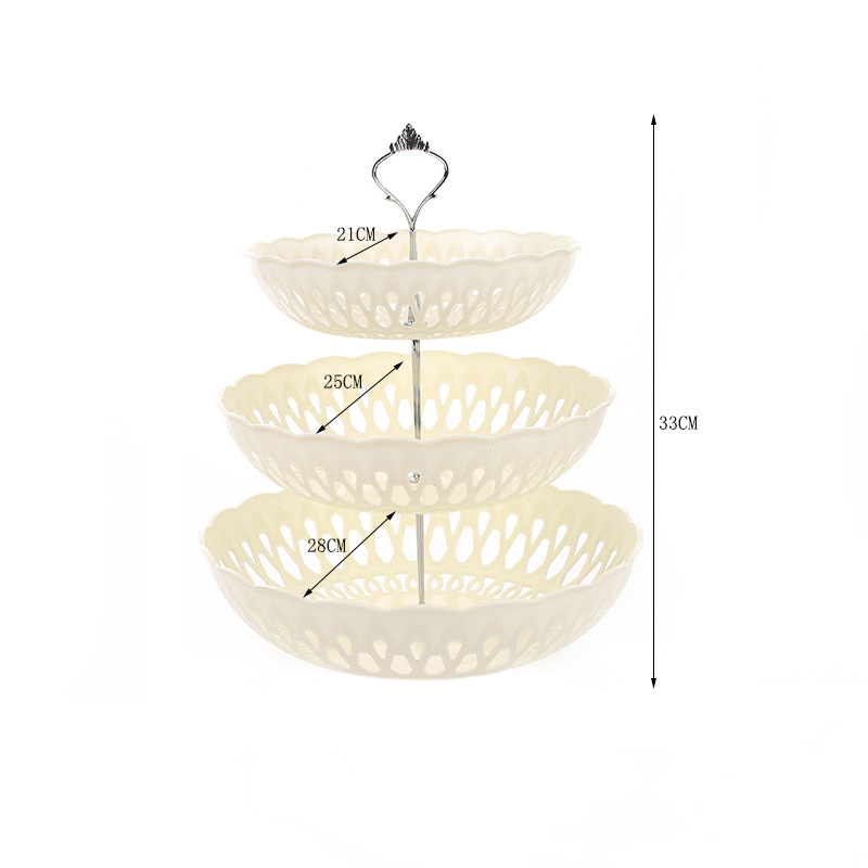 Afternoon Tea Dessert Tray MultiLayer Plastic Fruit Plate Dessert Table Decoration Cake Plate ThreeLayer Cake Stand